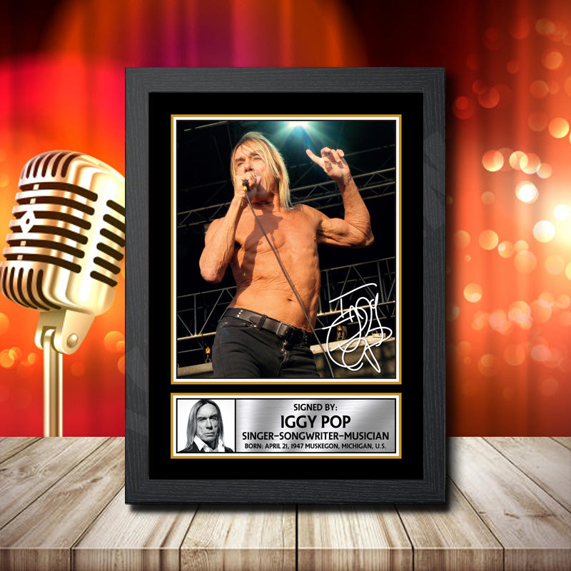 Iggy Pop 1 – Printed Signature Music Star Print – Iggy Pop 1