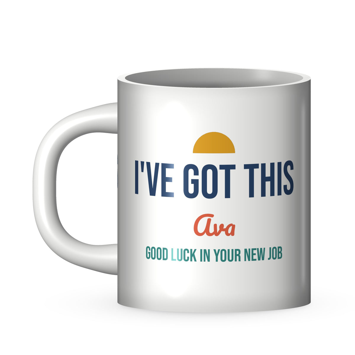 White 11oz personalised I’ve got this mug with the name Ava and a good luck message