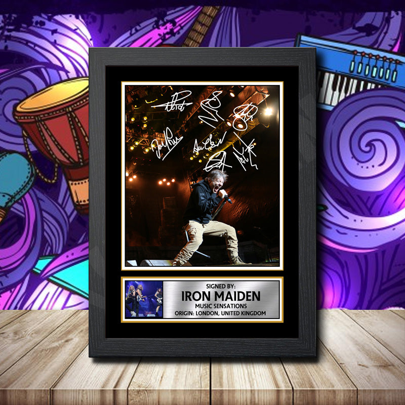 Iron Maiden 3 Printed Signature Rock-Bands Star Poster Print Framed Wall Art Gift β Iron Maiden 3 Printed Signature Rock-Bands Star Poster Print