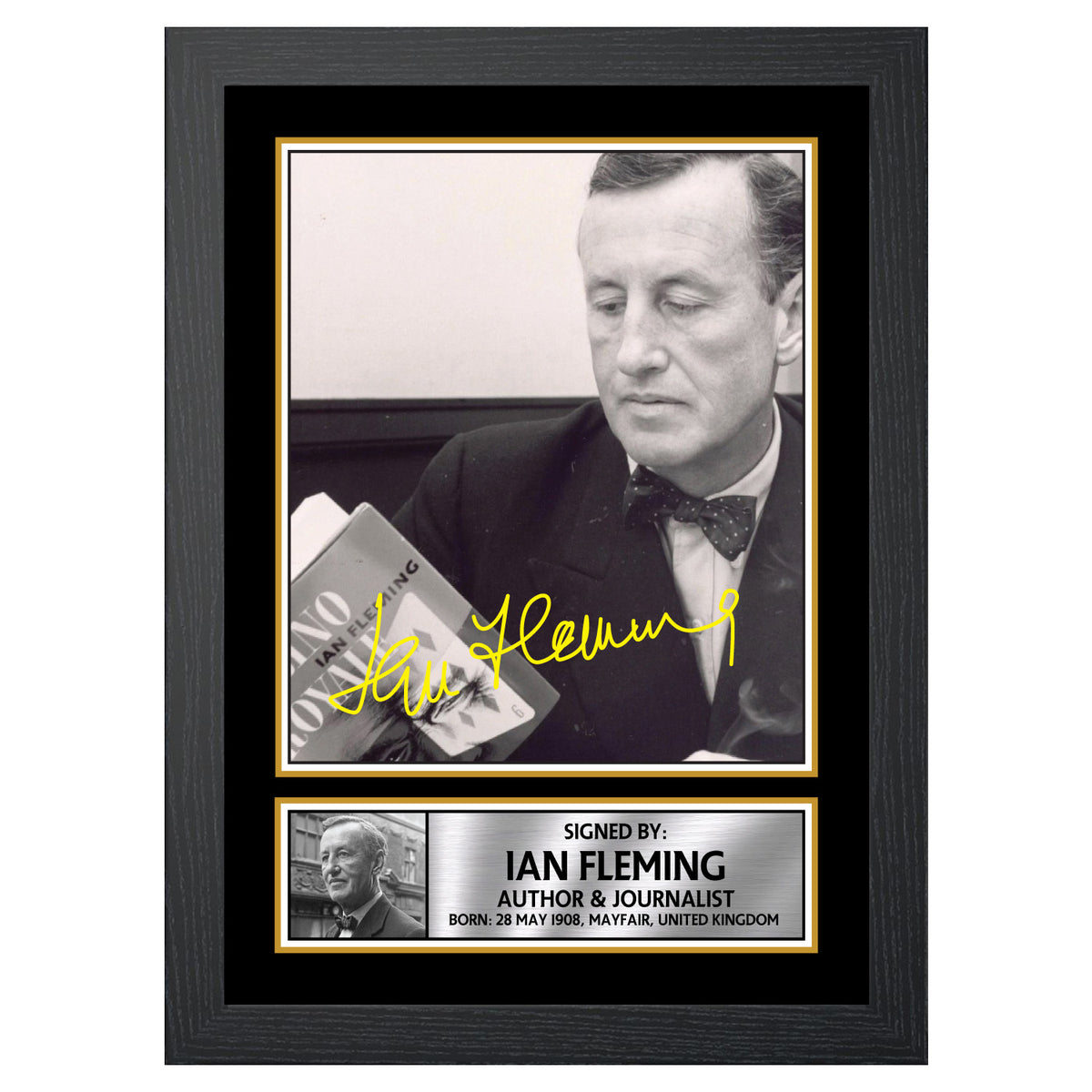Ian Fleming M220 Authors Printed Signature Poster Print Gift