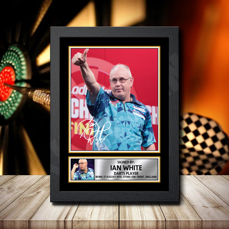 Ian White 2 Printed Signature Darts Star Poster Print Framed Wall Art Gift – Ian White 2 Printed Signature Darts Star Poster Print