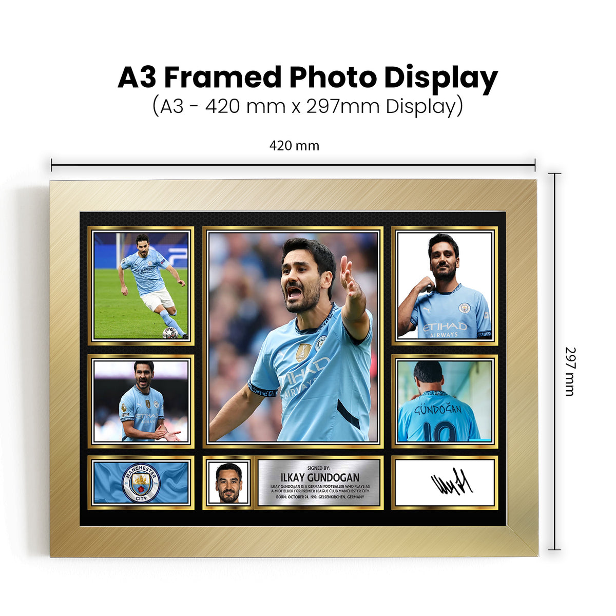 Ilkay Gundogan Printed Signature Football Poster Print