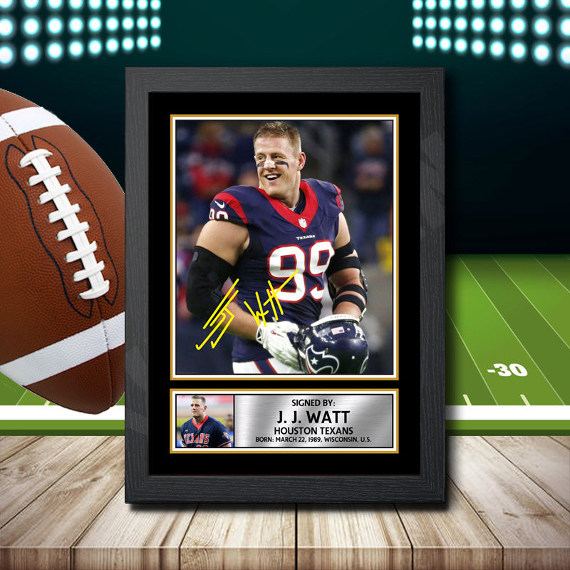 J. J. Watt – Printed Signature NFL Star Print – J. J. Watt