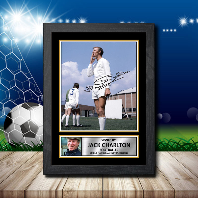 Jack Charlton 2 Printed Signature Footballers Star Poster Print Framed Wall Art Gift – Jack Charlton 2 Printed Signature Footballers Star Poster Print