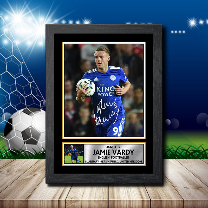 Jamie Vardy 1 Printed Signature Footballers Star Poster Print Framed Wall Art Gift β Jamie Vardy 1 Printed Signature Footballers Star Poster Print