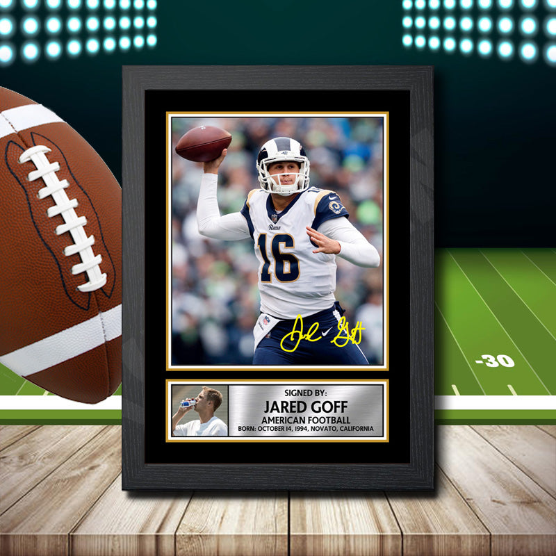 Jared Goff 1 – Printed Signature NFL Star Print – Jared Goff 1