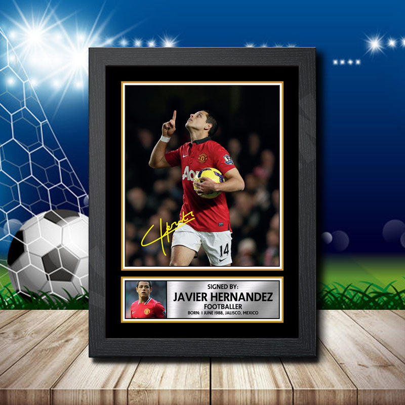 Javier Hernandez 1 Printed Signature Footballers Star Poster Print Framed Wall Art Gift – Javier Hernandez 1 Printed Signature Footballers Star Poster Print
