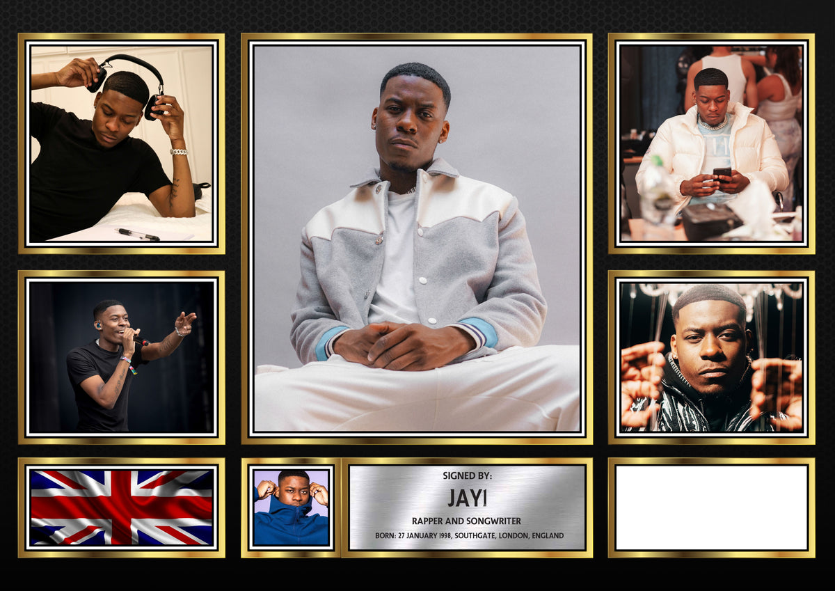 Rappers JAY1 Framed Printed Signature Print – Fan Gift – Wall Art – Rappers JAY1 Framed Printed Signature Print – A4 Poster