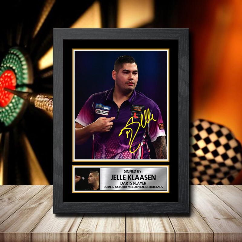 Jelle Klaasen 2 Printed Signature Darts Star Poster Print Framed Wall Art Gift β Jelle Klaasen 2 Printed Signature Darts Star Poster Print