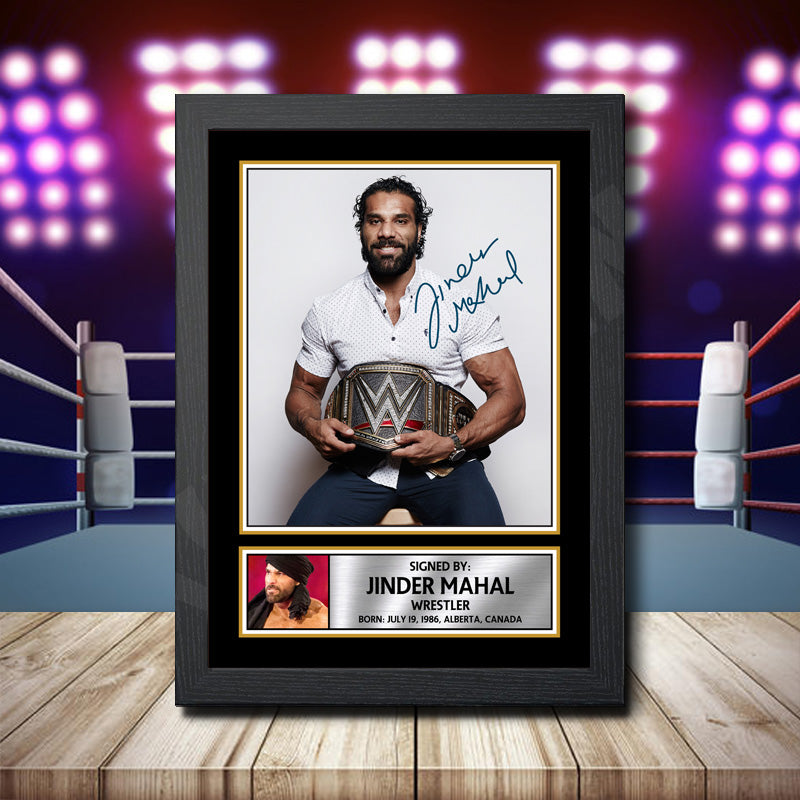 Jinder Mahal 2 Printed Signature Wwe Star Poster Print Framed Wall Art Gift – Jinder Mahal 2 Printed Signature Wwe Star Poster Print