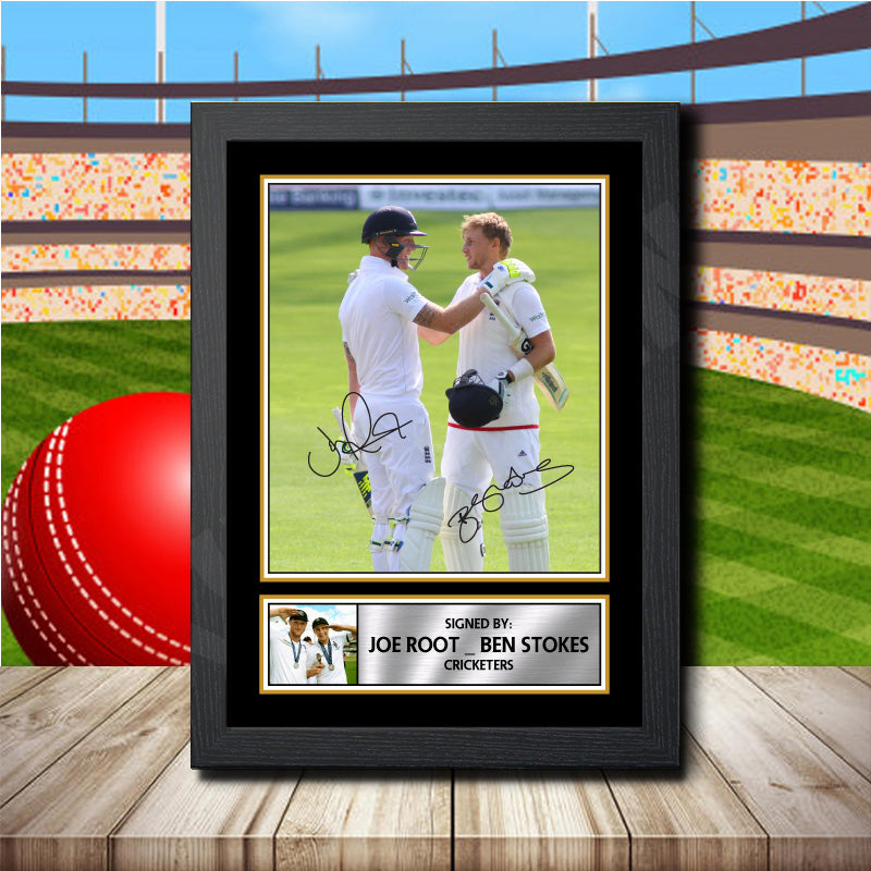 Joe Root Ben Stokes 2 Printed Signature Cricket Star Poster Print Framed Wall Art Gift – Joe Root Ben Stokes 2 Printed Signature Cricket Star Poster Print