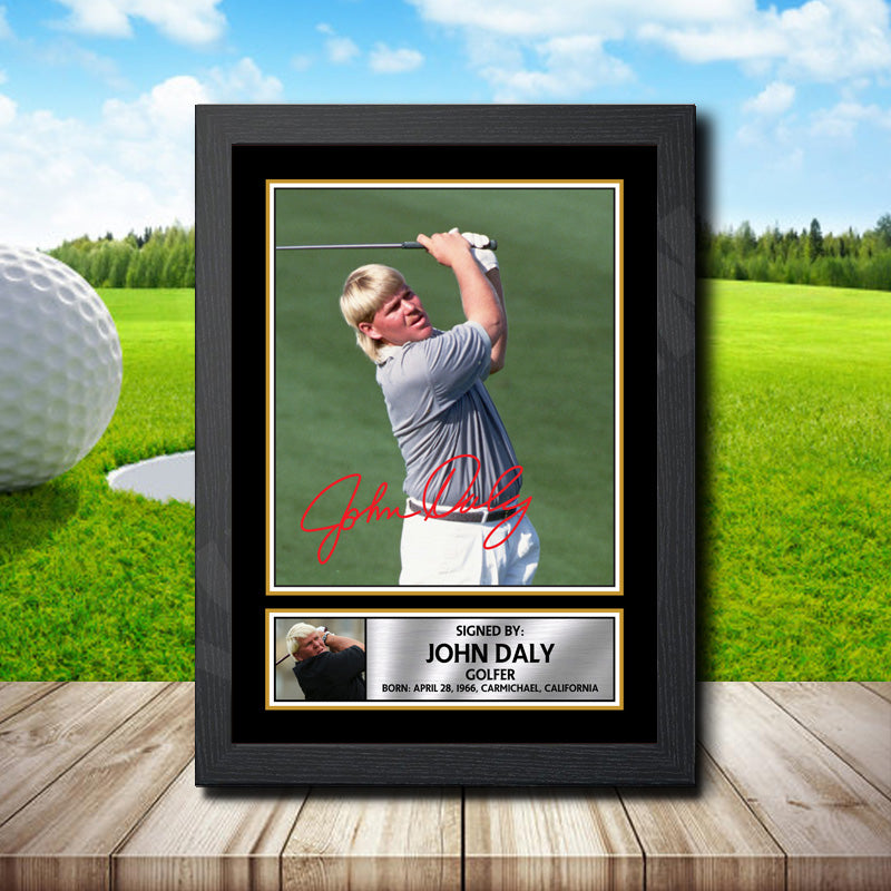 John Daly 2 Printed Signature Golfer Star Poster Print Framed Wall Art Gift β John Daly 2 Printed Signature Golfer Star Poster Print