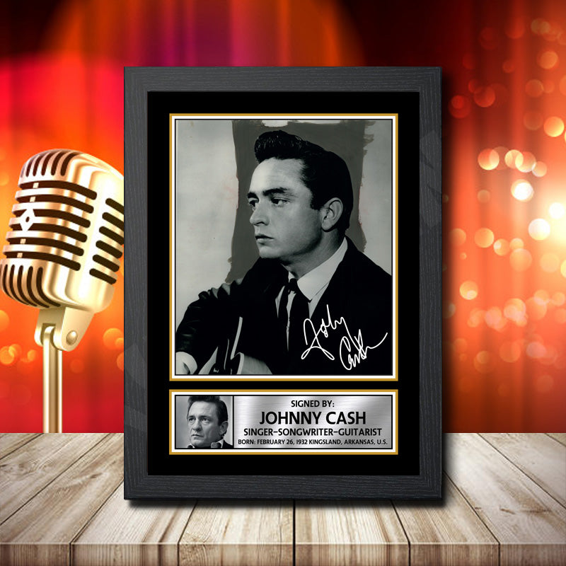 Johnny Cash 1 – Printed Signature Music Star Print – Johnny Cash 1