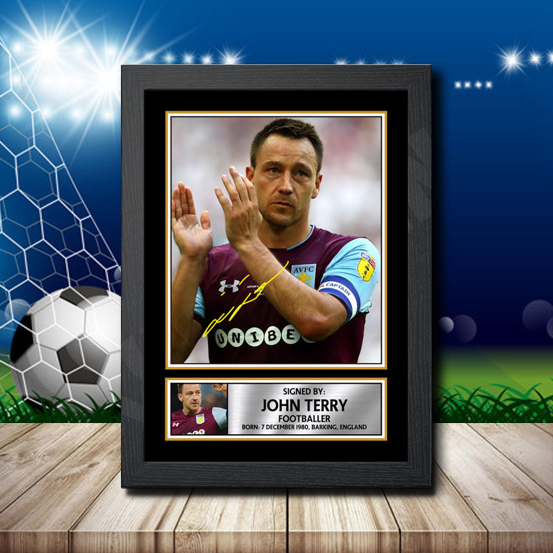 John Terry Printed Signature Footballers Star Poster Print Framed Wall Art Gift – John Terry Printed Signature Footballers Star Poster Print