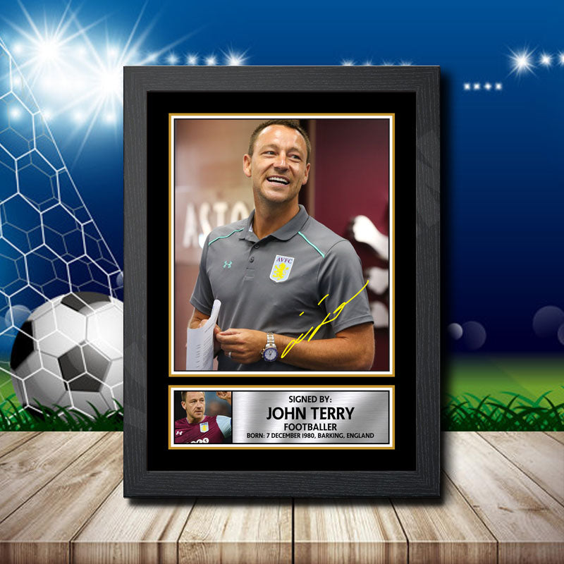 John Terry 2 Printed Signature Footballers Star Poster Print Framed Wall Art Gift – John Terry 2 Printed Signature Footballers Star Poster Print