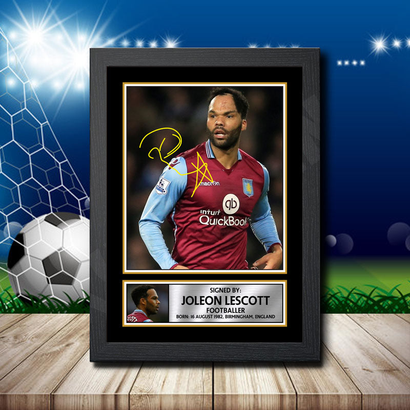 Joleon Lescott Printed Signature Footballers Star Poster Print Framed Wall Art Gift – Joleon Lescott Printed Signature Footballers Star Poster Print