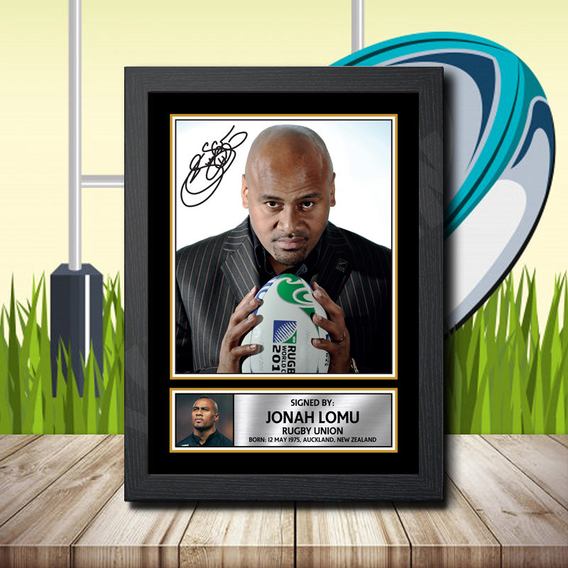 Jonah Lomu 1 Printed Signature Rugby Star Poster Print Framed Wall Art Gift – Jonah Lomu 1 Printed Signature Rugby Star Poster Print