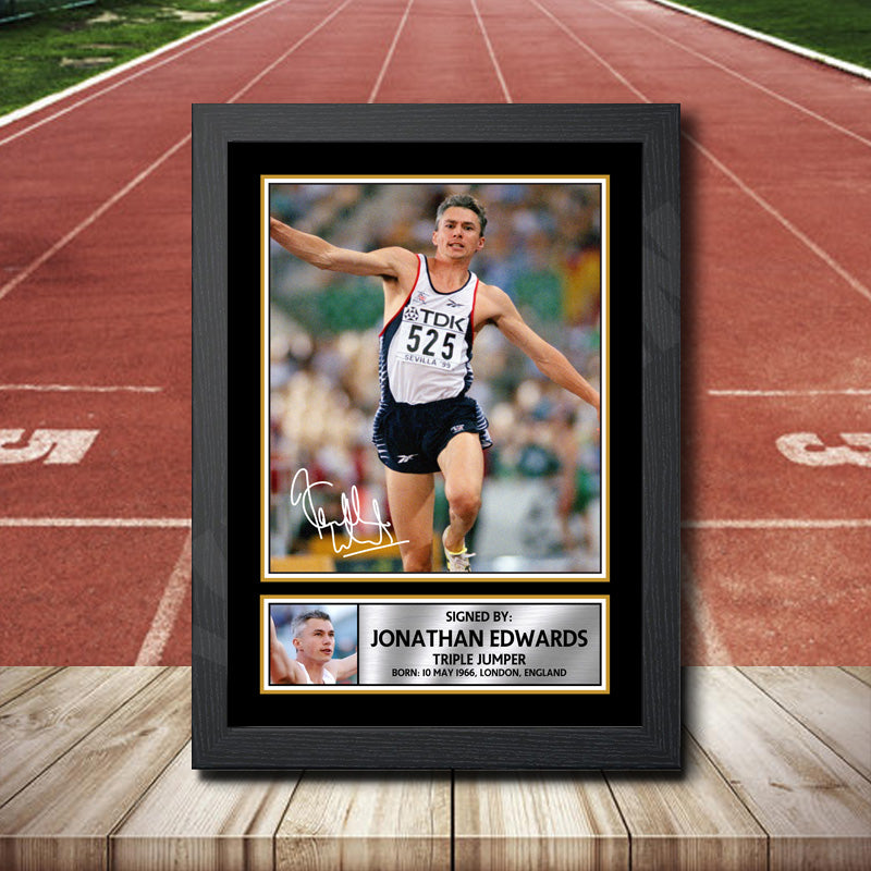 Jonathan Edwards Printed Signature Athletics Star Poster Print Framed Wall Art Gift – Jonathan Edwards Printed Signature Athletics Star Poster Print