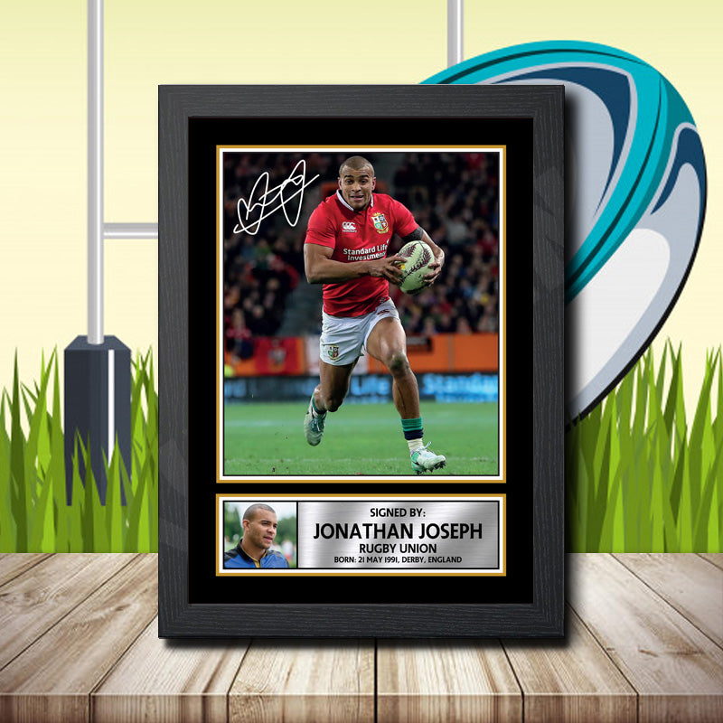 Jonathan Joseph 2 Printed Signature Rugby Star Poster Print Framed Wall Art Gift – Jonathan Joseph 2 Printed Signature Rugby Star Poster Print