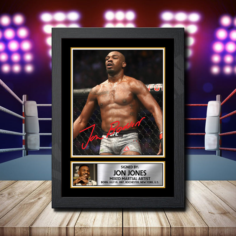 Jon Jones 2 Printed Signature Ufc Star Poster Print Framed Wall Art Gift β Jon Jones 2 Printed Signature Ufc Star Poster Print