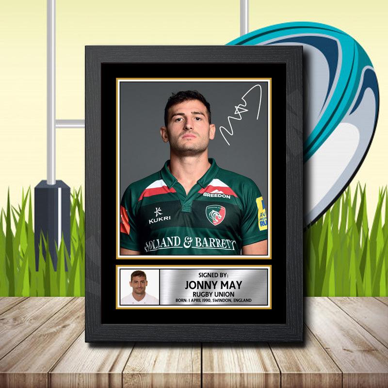 Jonny May 1 Printed Signature Rugby Star Poster Print Framed Wall Art Gift – Jonny May 1 Printed Signature Rugby Star Poster Print