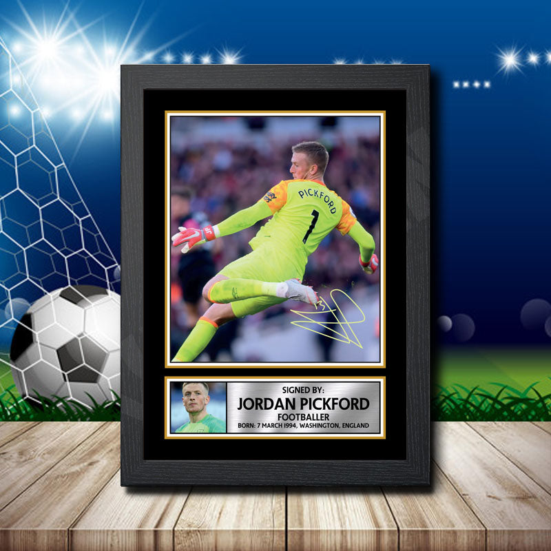 Jordan Pickford 2 Printed Signature Footballers Star Poster Print Framed Wall Art Gift – Jordan Pickford 2 Printed Signature Footballers Star Poster Print