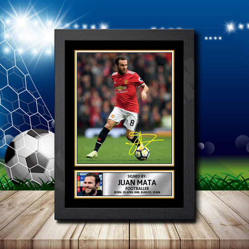 Juan Mata Printed Signature Footballers Star Poster Print Framed Wall Art Gift – Juan Mata Printed Signature Footballers Star Poster Print