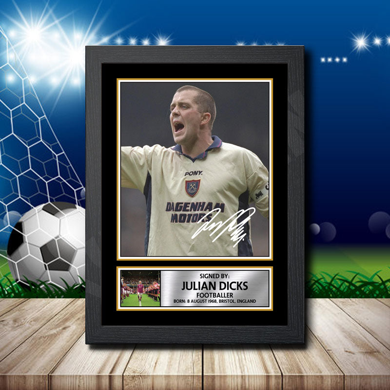Julian Dicks 1 Printed Signature Footballers Star Poster Print Framed Wall Art Gift – Julian Dicks 1 Printed Signature Footballers Star Poster Print