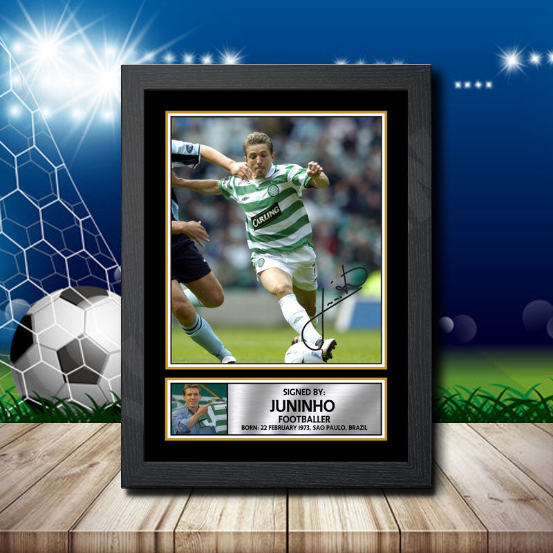 Juninho 2 Printed Signature Footballers Star Poster Print Framed Wall Art Gift – Juninho 2 Printed Signature Footballers Star Poster Print