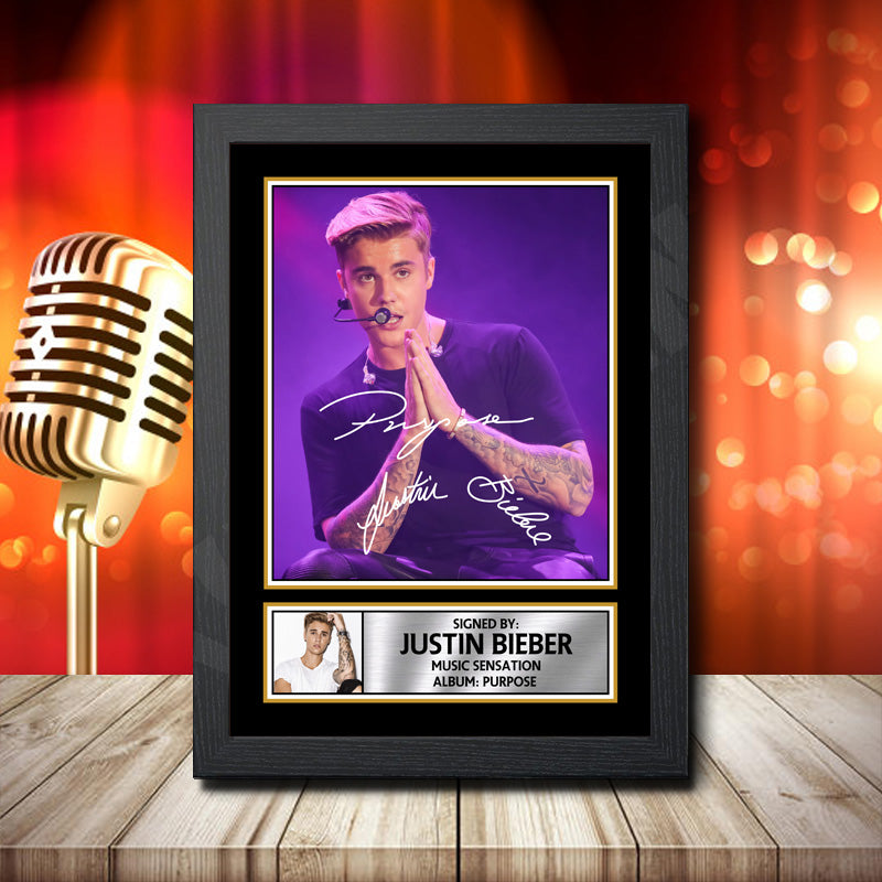 Justin Bieber Purpose 2 Printed Signature Music Star Poster Print Framed Wall Art Gift – Justin Bieber Purpose 2 Printed Signature Music Star Poster Print