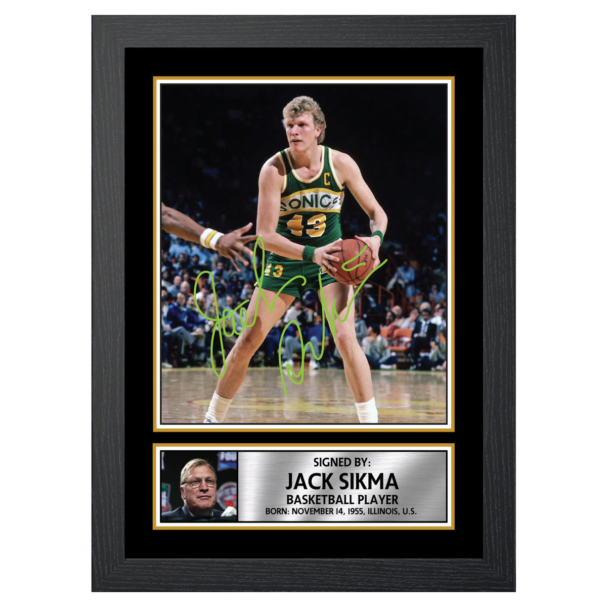 Jack Sikma 2 Basketball Player Printed Signature Poster Print Gift
