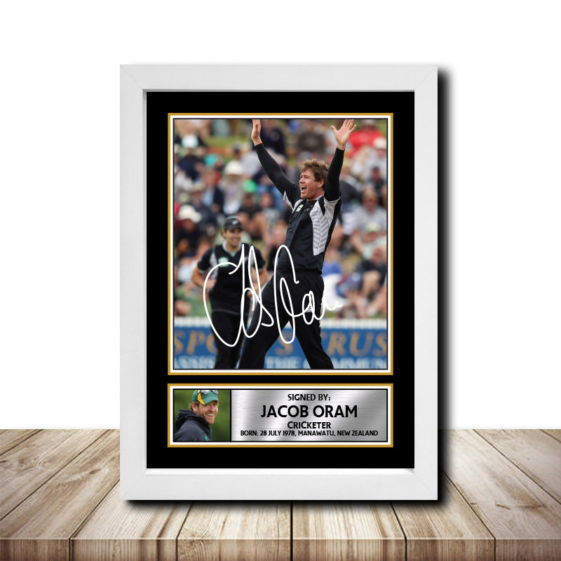 Jacob Oram M1611 Cricketer Printed Signature Poster Print Gift