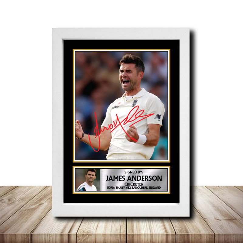 James Anderson M1617 Cricketer Printed Signature Poster Print Gift