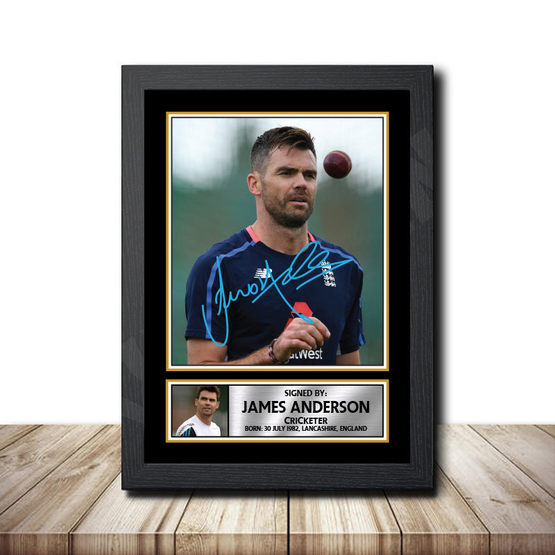James Anderson M1618 Cricketer Printed Signature Poster Print Gift