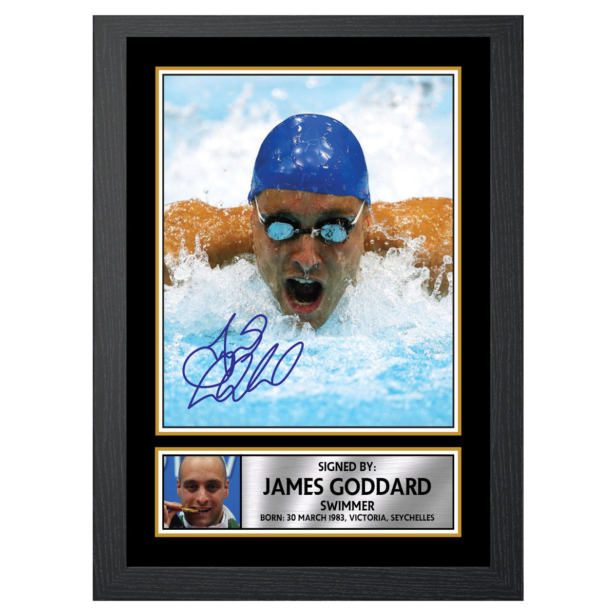 James Goddard M462 Swimmer Printed Signature Poster Print Gift