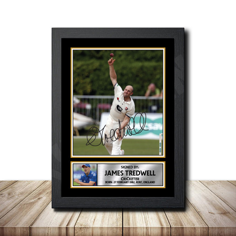 James Tredwell M1622 Cricketer Printed Signature Poster Print Gift