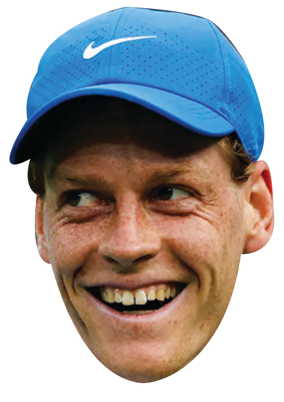Jannik Sinner Tennis Celebrity Face Mask Fancy Dress Cardboard Costume Mask β Jannik Sinner Tennis Face Mask
