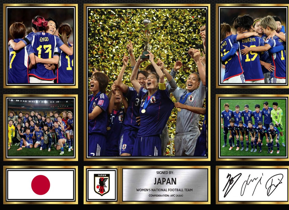 Japan Ladies Football Teams Framed Printed Signature Print – Fan Gift – Wall Art – Japan Ladies Football Teams Framed Printed Signature Print – A4 Poster