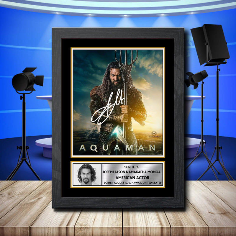 Jason Momoa 2 Printed Signature Television Star Poster Print Framed Wall Art Gift – Jason Momoa 2 Printed Signature Television Star Poster Print