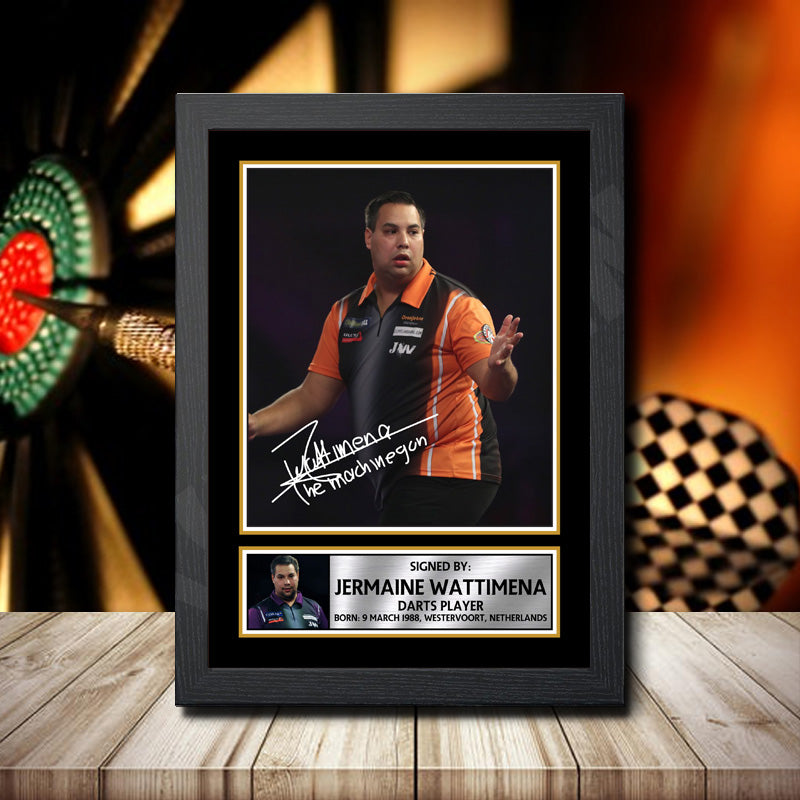 Jermaine Wattimena 2 Printed Signature Darts Star Poster Print Framed Wall Art Gift – Jermaine Wattimena 2 Printed Signature Darts Star Poster Print