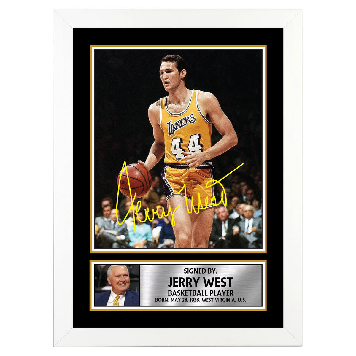 Jerry West Basketball Player Printed Signature Poster Print Gift