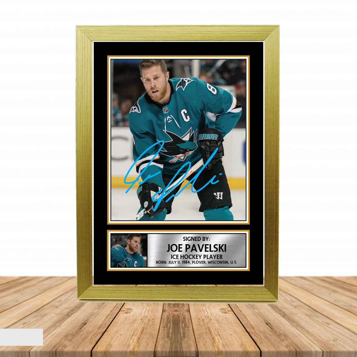 Joe Pavelski Ice Hockey Printed Signature Poster Print Gift