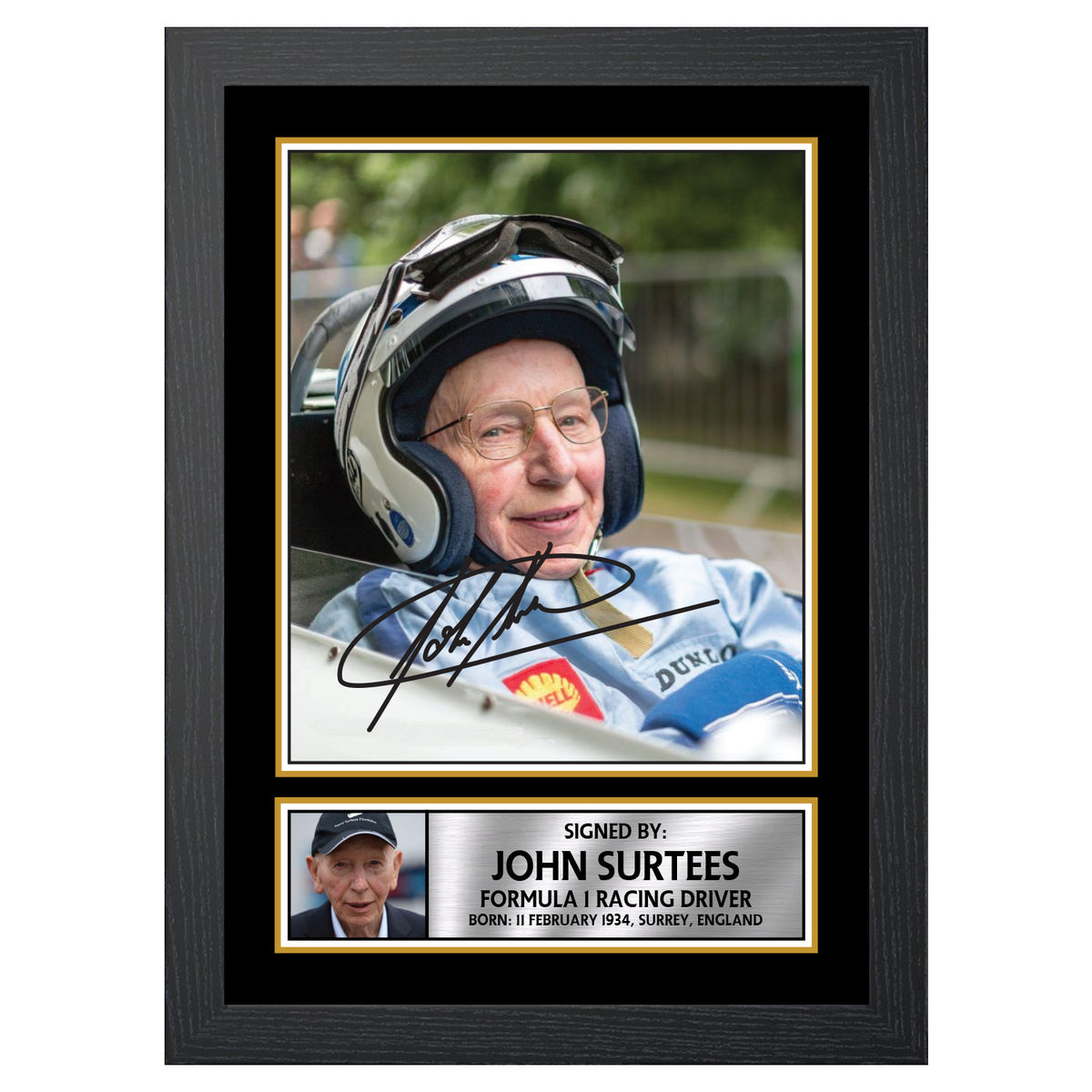 John Surtees M508 Motor Racer Printed Signature Poster Print Gift