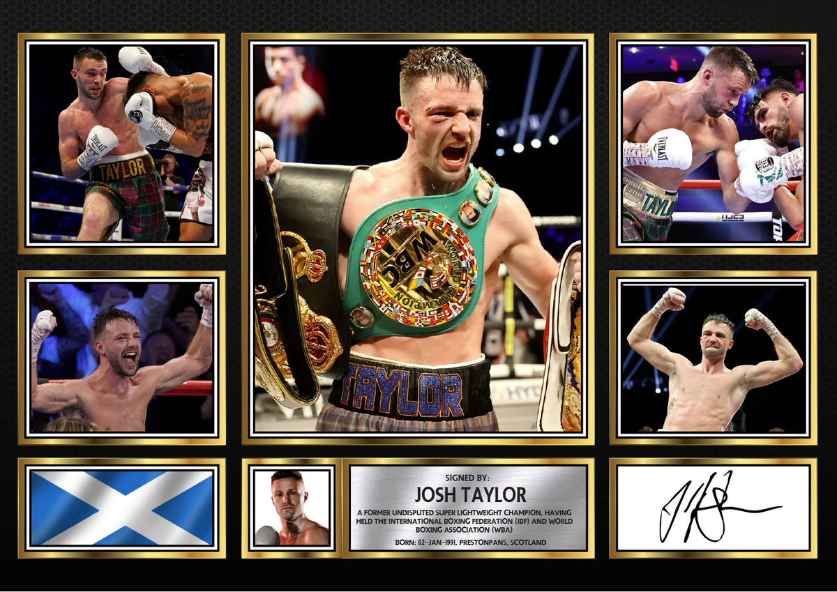 Josh Taylor top boxer Printed Signature Print Landscape – A4 Poster