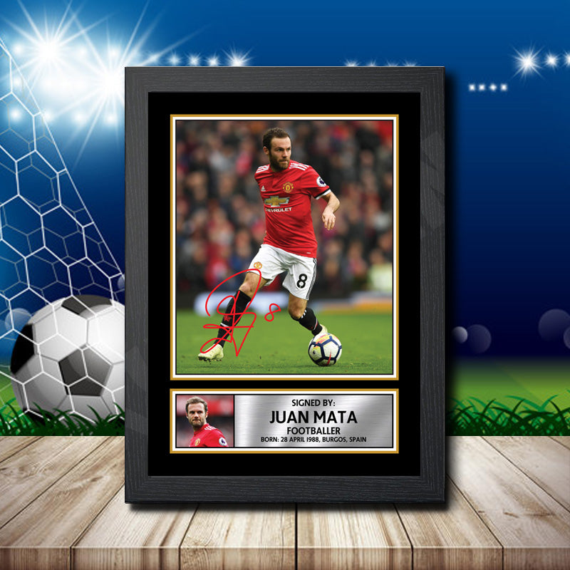 Juan Mata 4 Printed Signature Footballers Star Poster Print Framed Wall Art Gift – Juan Mata 4 Printed Signature Footballers Star Poster Print