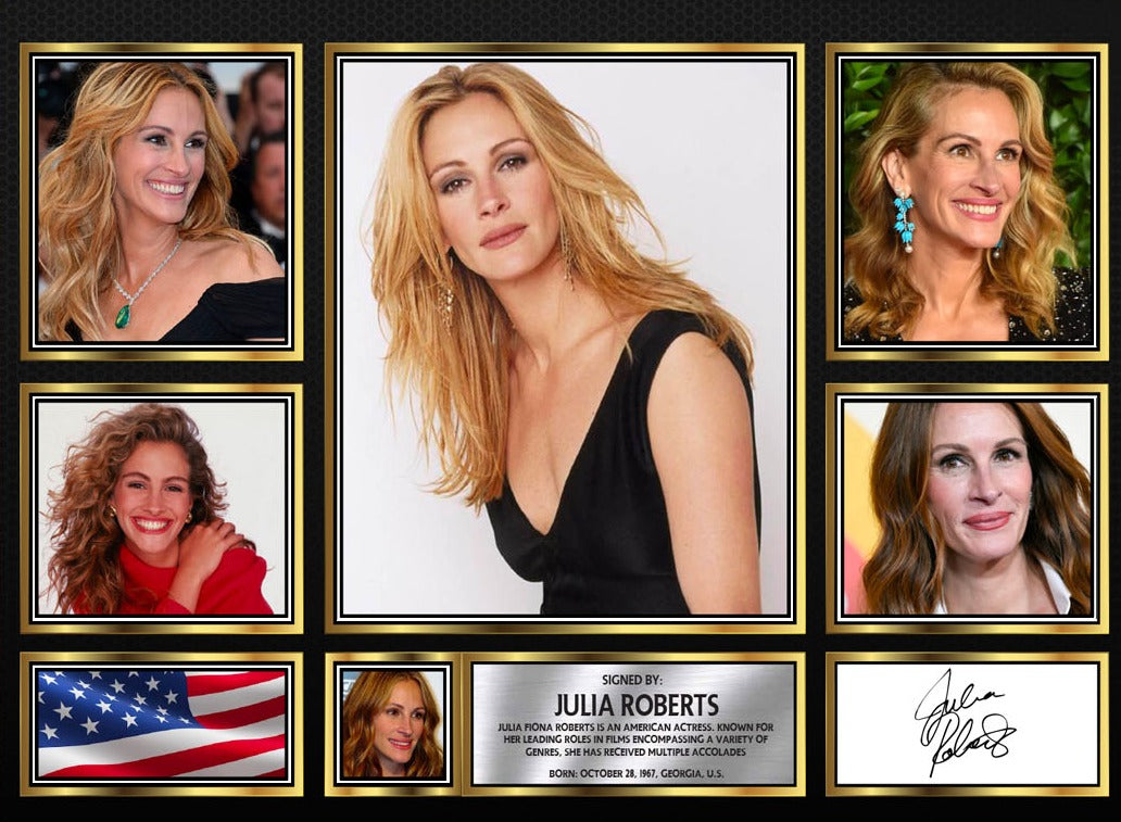 Julia Roberts Actors Framed Printed Signature Print – Fan Gift – Wall Art – Julia Roberts Actors Framed Printed Signature Print – A4 Poster