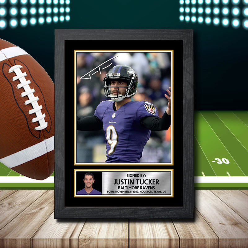 Justin Tucker 2 β Printed Signature NFL Star Print β Justin Tucker 2
