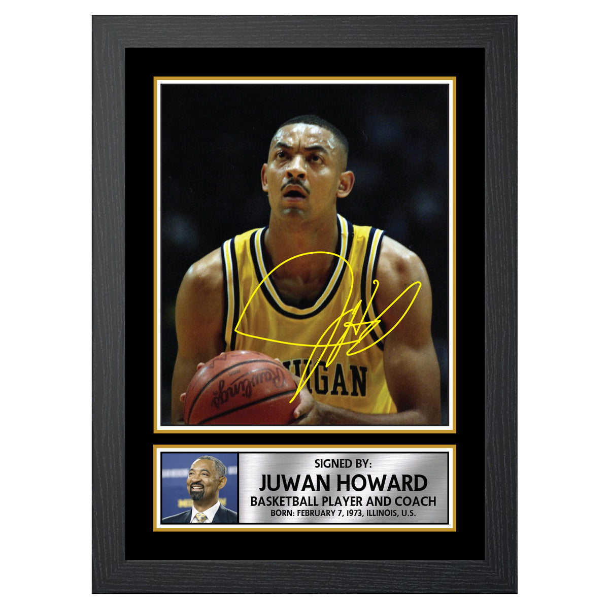 Juwan Howard Basketball Player Printed Signature Poster Print Gift