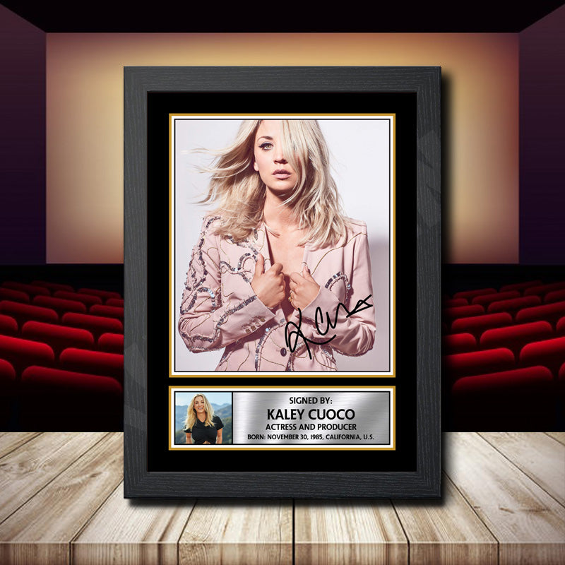 Kaley Cuoco 2 Printed Signature Movie Star Poster Print Framed Wall Art Gift – Kaley Cuoco 2 Printed Signature Movie Star Poster Print