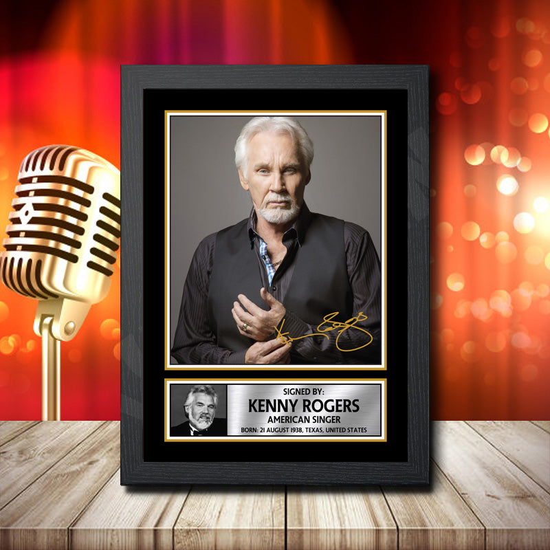 Kenny Rogers – Printed Signature Music Star Print – Kenny Rogers